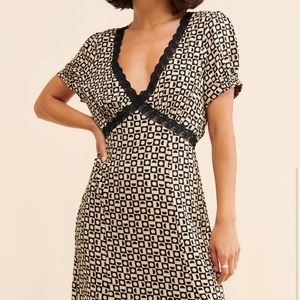 Free People Black and Cream Maxi Dress